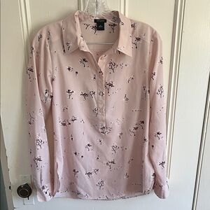 Ann Taylor Pink and Red Floral Blouse